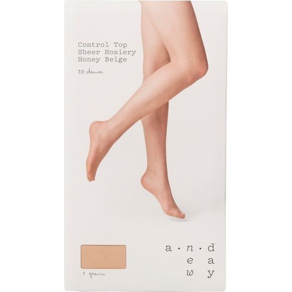 Women's 20D Sheer Control Top Tights - A New Day S